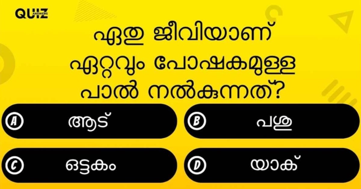 Which animal gives the most nutritious milk Answer this malayalam